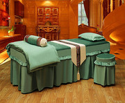 Vẻ đẹp trải giường bốn bộ cao cấp cơ thể massage trải giường SPA giường bìa vàng nhung nhà máy trực tiếp tùy chỉnh