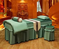 Vẻ đẹp trải giường bốn bộ cao cấp cơ thể massage trải giường SPA giường bìa vàng nhung nhà máy trực tiếp tùy chỉnh khăn trải giường spa cao cấp