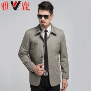 Áo khoác cotton nam Yalu cha mặc áo khoác mỏng thường xuyên áo khoác nam trung niên