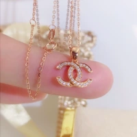 Бриллиантовая подвеска, золотое ожерелье, цепочка до ключиц, золото 18 карат, розовое золото