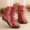 Giày da trung niên và da cũ dành cho nữ Giày bốt da nữ bình thường Giày đế bệt hoang dã mùa thu và mùa đông mới cộng với đôi giày nhung chống trượt giày bốt nữ