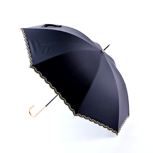 弯钩伞黑胶防晒晴雨两用蕾丝遮阳伞
