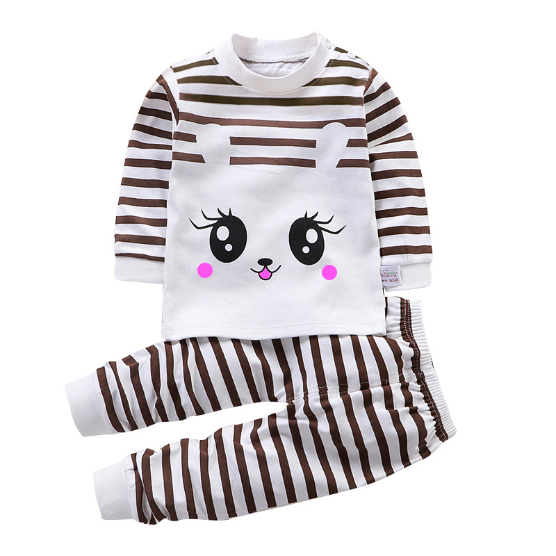 A020 Eyelashchildren Autumn clothes suit pure cotton Spring and Autumn Children's wear men and women baby Children Autumn clothes Autumn trousers baby pajamas leisure wear