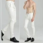 Mùa hè cá tính thanh niên nam quần da đẹp trai tự trồng chân Hàn Quốc phiên bản của xu hướng của câu lạc bộ đêm chặt chẽ xe máy quần quần quần túi hộp nam