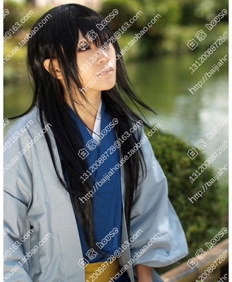 taobao agent Cos wig Gintama Guima Taro Akasaka Akijie Akihanshan 澪 Nine Sakura Black Black long straight hair