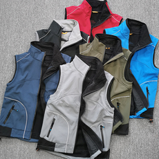 Кофта из флиса 德国外贸 防水防风户外软壳衣男士立领polac加绒背心无袖马甲外套