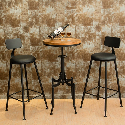 Retro Iron Cafe Bar Table Стул Комбинированность Американский магазин с молочным чаем маленький круглый столик высокий стул высокий стул высокий стул