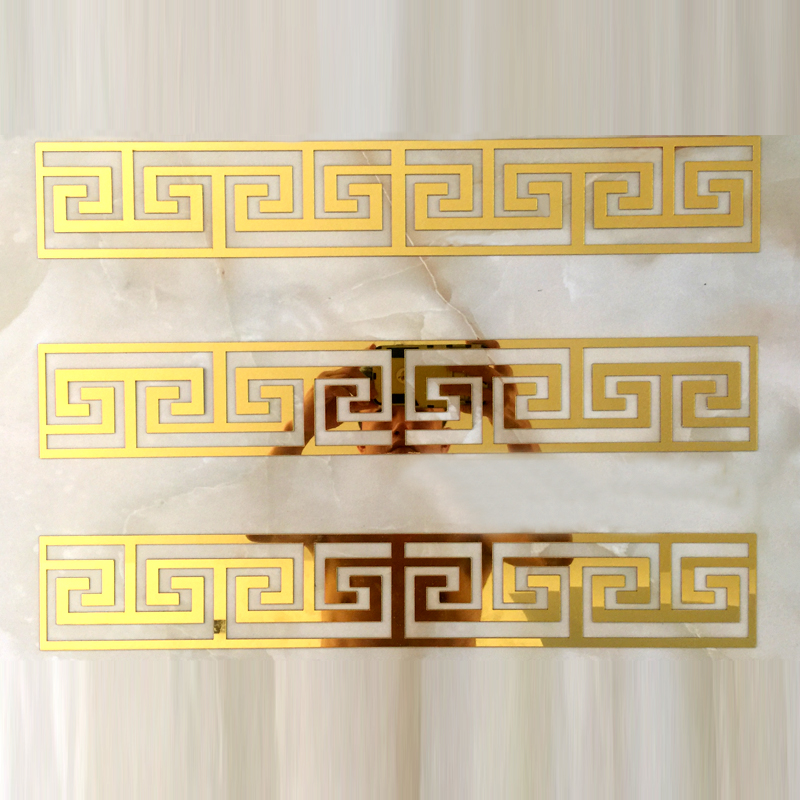 Ltx-006 (L 50 * W 10 Cm) Gold 5Chinese style ceiling suspended ceiling Background wall Acrylic Wall stickers autohesion 3d three-dimensional Mirror Sliver decorate Hollow out Waist line