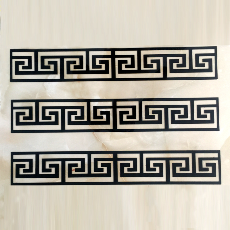 Ltx-006 (L 50 * W 8Cm) Black 5Chinese style ceiling suspended ceiling Background wall Acrylic Wall stickers autohesion 3d three-dimensional Mirror Sliver decorate Hollow out Waist line