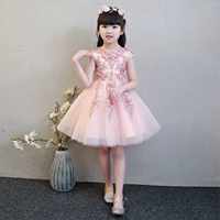 Một vai cô gái máy chủ buổi tối ăn mặc công chúa váy cô gái con hoa cưới cô gái sinh nhật đàn piano trang phục mùa hè đồ biểu diễn trẻ em