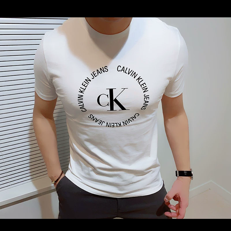 Хлопковая футболка с коротким рукавом и круглым вырезом, 2020 год, slim fit, для детей 3–8 лет