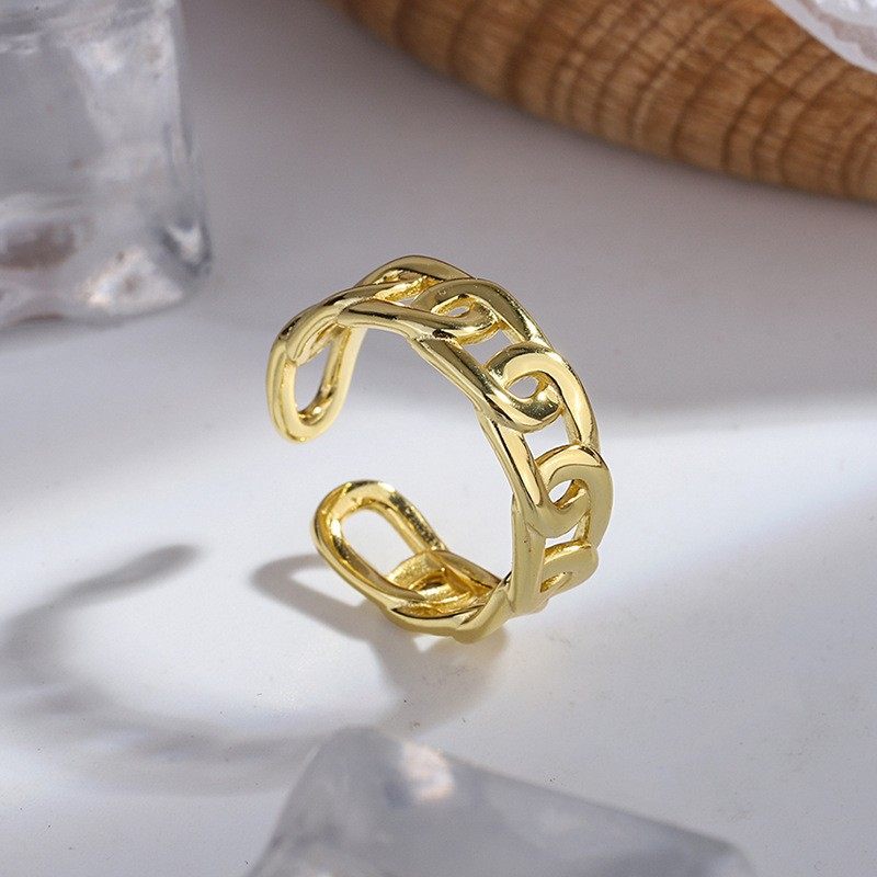 Minimalist Adjustable Chain Ring Korean Style Trendy Accessory_voghion.com