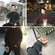 Ông fang inch 18 chàng trai mùa xuân Hàn Quốc phiên bản của lỏng áo thun áo len cổ tròn lớn thiết kế túi mỏng dệt kim áo len
