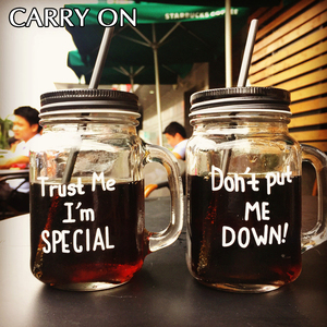Hàn quốc từ sáng tạo trò chơi chai thủy tinh cá tính gà chanh cốc thủy tinh cafe straw uống cup