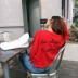 JOFAY Ngắn thư màu đỏ áo len mùa thu váy nữ 2018 mới của Hàn Quốc dài tay áo in siêu lửa áo sơ mi áo len cổ lọ Áo len Áo len