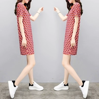 Летняя юбка, платье, сезон 2021, в корейском стиле, свободный прямой крой, А-силуэт