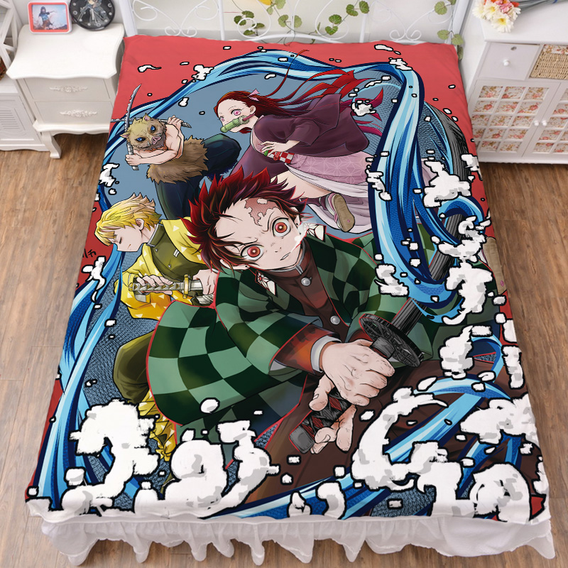 Anime Demon Slayer Kimetsu No Yaiba Bedds Bed Sheets Blanket Gift 150 0cm Y11 Blankets Throws Seedsbazar Home Garden