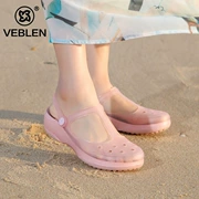 Giày có lỗ Veblen cho nữ mùa hè thoáng khí giày thạch đế dày dép đi biển và dép Bao Đầu Xăng đan giày y tá