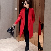 2019 thu đông mới áo len dài nữ phiên bản Hàn Quốc của cơ thể nữ rộng kích thước rộng để khoe thân áo - Trung bình và dài Coat