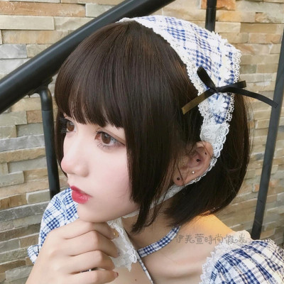 taobao agent True fake hair female short straight hair Qi bangs three -knife Pingji hair fastes face -faced corner lolita daily soft girl