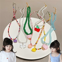 Детский браслет из бисера, подвеска, милое ожерелье, аксессуар для принцессы, детская цепочка до ключиц, в корейском стиле