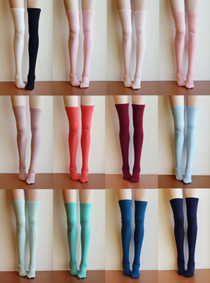 taobao agent New color [Flower Ling] BJD/DD socks 3 points, 4 cents, 6 points, thigh socks, 13 color candy anti -staining