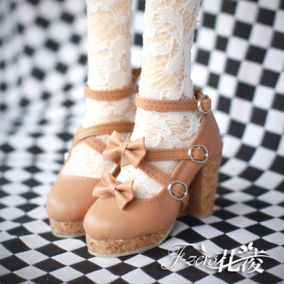 taobao agent Special offer [Flower Ling] SD/DD 1/3BJD high -heeled high -heeled retro wood bottom thick sole leather shoes