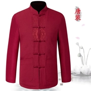 Winter Tang phù hợp với áo khoác cotton nam phong cách Trung Quốc cộng với áo khoác cotton dày cotton giữa và tuổi già quần áo cotton lễ hội sinh nhật nam - Trang phục Couple