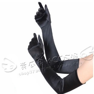 taobao agent [Different Pavilion ● COS Products] Hatskow Mountain Camellia Camellia Sher Elbow Gloves 55cm Black and White Red 3 Color