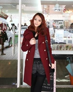 Áo len nữ mùa thu và mùa đông XL mới của Hàn Quốc trong chiếc áo khoác len mùa đông dài cho nữ - Áo khoác dài