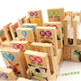 [Giáo dục sớm Carl] 100 miếng gỗ cao su nhận thức chiếm lĩnh khối trí tuệ xây dựng đồ chơi trẻ em 3-5 tuổi tro choi tre em