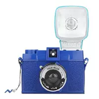 Máy ảnh Lomo Camera + Đèn flash Diana F + True Blue Dark Blue Tương phản Phiên bản đặc biệt Quà tặng mini 11