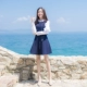 Mùa thu 2018 mới của phụ nữ Thời trang Hàn Quốc Một chiếc váy vest vest dáng suông dáng dài hai mảnh đầm chữ a đẹp A-Line Váy
