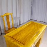 Золотой шелк Nanmu Mangu Desk, стол, комбинация стула, большой листовой ароматный аромат Nanmu китайский стол с твердым деревом Стол написания стола написания стола