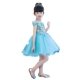 Trẻ em ăn mặc công chúa váy cô gái đám cưới tutu màu xanh một vai hoa cô gái ăn mặc được tổ chức sàn catwalk trang phục Váy trẻ em