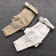 Quần Âu Châu 2018 thu đông dày sọc nhung kẻ sọc thường mặc quần lửng ống rộng quần lửng là quần mỏng 9 điểm xu hướng