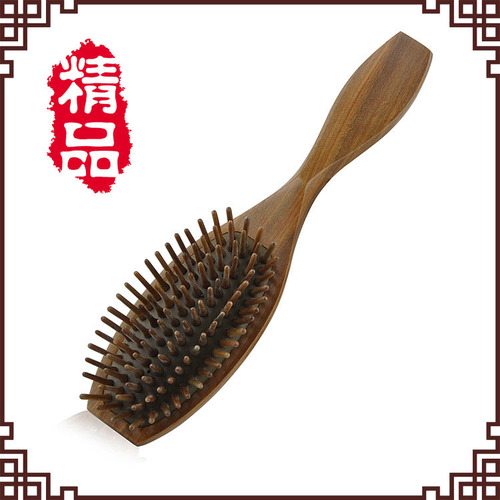 FULL HOT Love natural orthodox green sandalwood wood comb air cushion sandalwood joss-stick wood hairbrush skin of head air sac massage of Mei Er to comb a positive article - intl