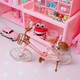 Hồng mô phỏng xe đạp hình dạng trang trí nhà dễ thương màu hồng xe đạp máy tính để bàn chụp đạo cụ đồ trang trí Trang trí nội thất
