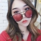 Douyin Retro Full Metal Frame Kính râm cá tính Thời trang Hàn Quốc Kính râm nữ Net đỏ Phong cách kính râm - Kính