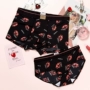 Barbino đích thực ngọn lửa red lip in ice silk couple đồ lót sexy phù hợp với nam giới boxer tóm tắt của phụ nữ quan lot nam