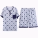 Bông lụa đồ ngủ nam mùa hè ngắn tay quần short trung niên nhà quần áo nhân tạo bông cha bông lỏng phù hợp với