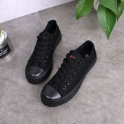 Harajuku là mỏng tinh khiết giày vải màu đen nữ sinh viên hoang dã màu đen giày làm việc vài người đàn ông giản dị của giày dụng cụ giày