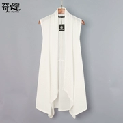 Áo len nam mùa hè dài Hàn Quốc Slim không tay vest vest xu hướng cá tính phần mỏng áo khoác nam - Dệt kim Vest