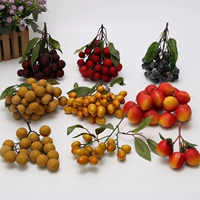 Симуляция фруктов пластиковые фрукты поддельные растительные модели моделирование личики шашлыки Longan шампуры желтая кожура Bayberry Borry Berry шампуры