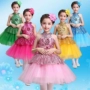 Cô gái mới trang phục học sinh tiểu học và trung học biểu diễn hợp xướng công chúa váy pettiskirt trẻ em nhảy jazz trang phục tết cho bé