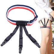 Bầu khóa garter nam giới và phụ nữ của áo sơ mi chống nhăn clip chống trượt vành đai màu sọc vớ với dây đai chân