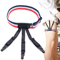 Bầu khóa garter nam giới và phụ nữ của áo sơ mi chống nhăn clip chống trượt vành đai màu sọc vớ với dây đai chân dây nịt đùi