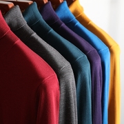 Kinh doanh cơ bản đáy áo máy có thể giặt len ​​mùa đông cao cổ áo thun mỏng phần dệt kim áo len nam DAZ458