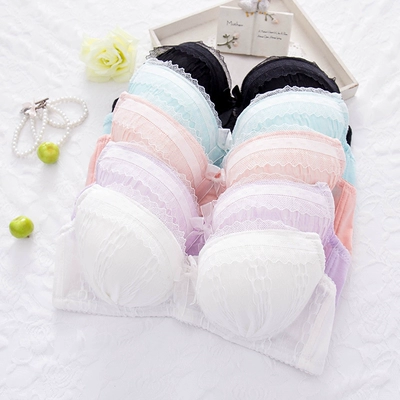 少女文胸薄款 日系小胸聚拢胸罩蕾丝可爱学生女性感内衣文胸包邮-淘宝网