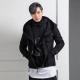 Mùa đông mới của Hàn Quốc phiên bản của vô hình flash trăng triều nam dây kéo cá tính mũ lớn đa túi Slim coat coat jacket